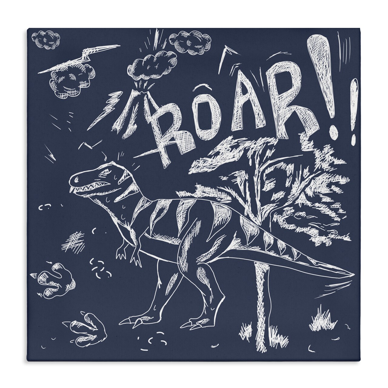 Stupell Industries Sketchy Roar Dinosaur Canvas, design by HUE and MI and Sangita